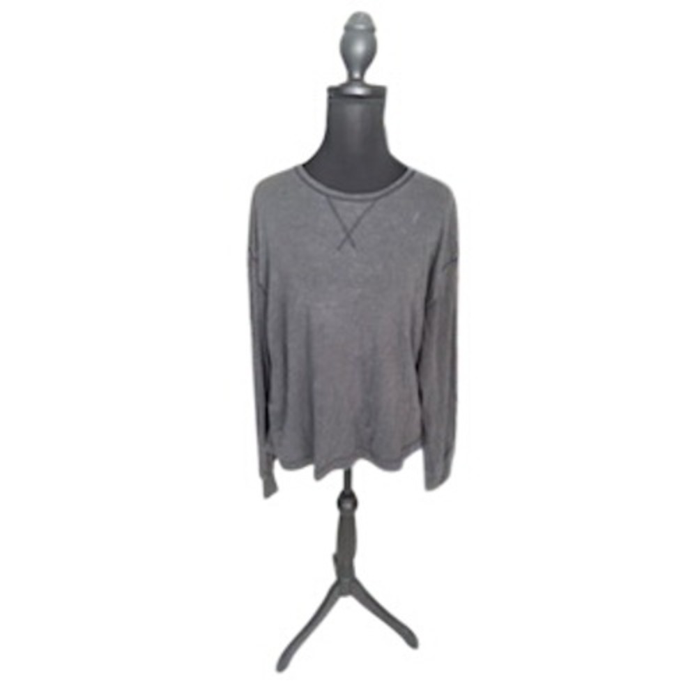 Universal Thread Goods Co Womens Small Gray Long Sleeve Crew Neck T-Shirt Boxy